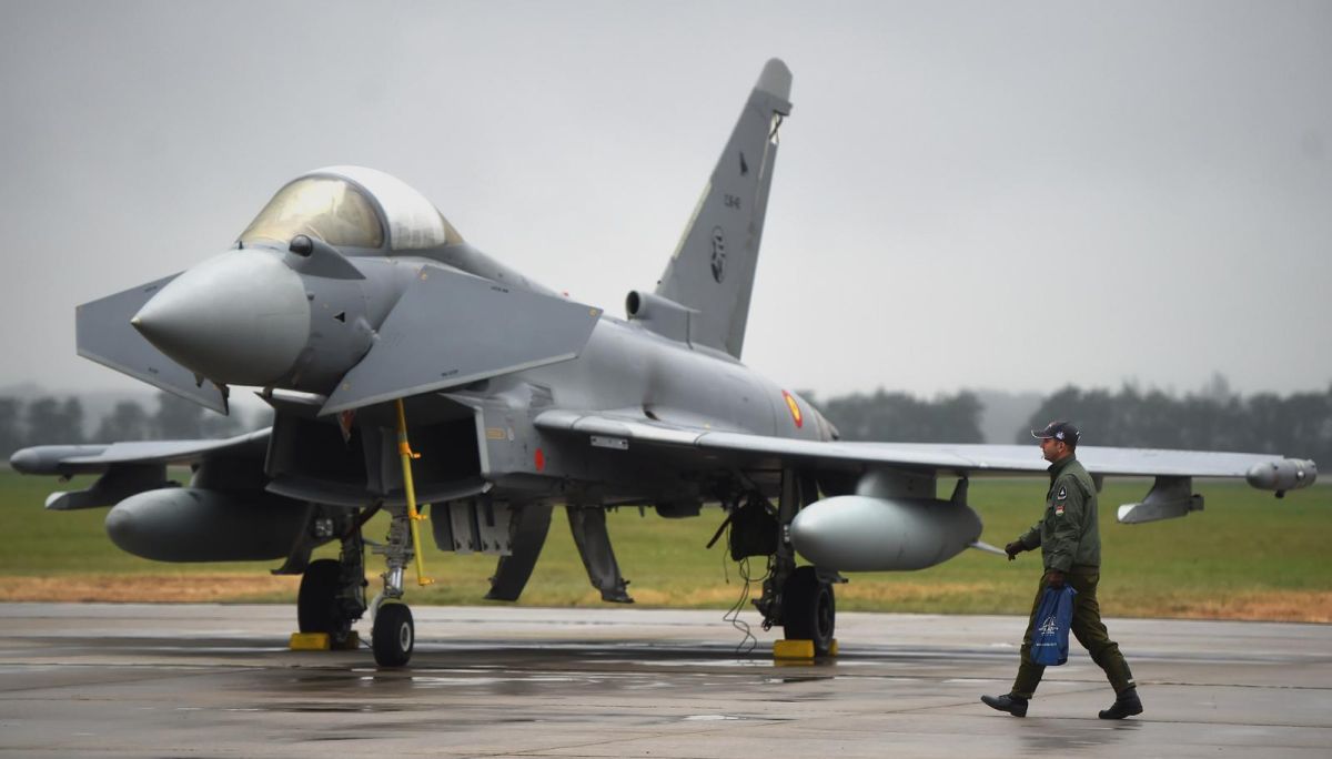 ▲西班牙空軍颱風\\(Typhoon\\)戰機。（圖／達志影像 ／美聯社）