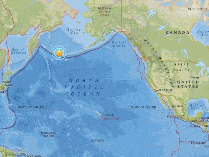 ▲阿拉斯加州外海今早發生規模6.6強震。（圖／翻攝自earthquake.usgs.gov）