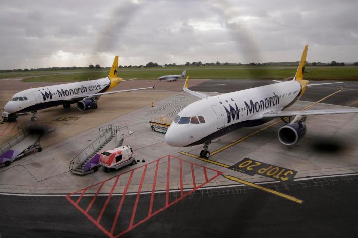 ▲英國君主航空（Monarch Airlines）2日宣布破產，成為英國航空史上最大的破產案件。（圖／達志影像／美聯社）