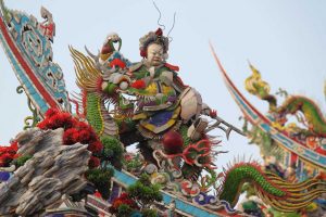 北港朝天宮，剪黏，戟磬。資料來源：老古板的古建築之旅