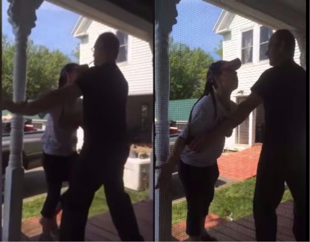 ▲女飼主聽見愛犬遭槍斃，痛哭與男子理論。（圖／翻攝自Mirror Online Youtube）