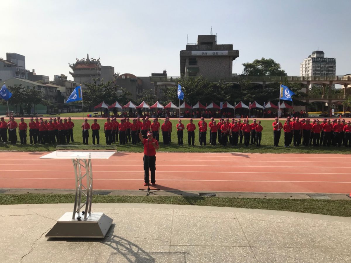 ▲嘉義市義勇消防人員競技大賽於國立華南高級商業職業學校舉辦。（圖／記者郭政隆翻攝）