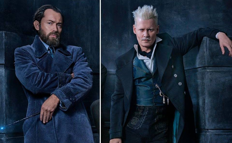 ▲裘德洛（左）飾演的鄧不利多，將和強尼戴普詮釋斷背情。（劇照，2017.11.18）