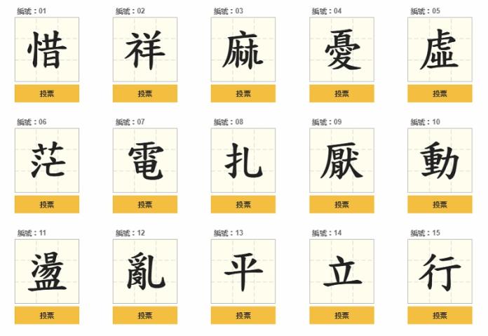 ▲台灣2017代表字已在日前開放票選，網友們究竟都選什麼字呢？（圖／翻攝自「台灣2017代表字大選」官網）