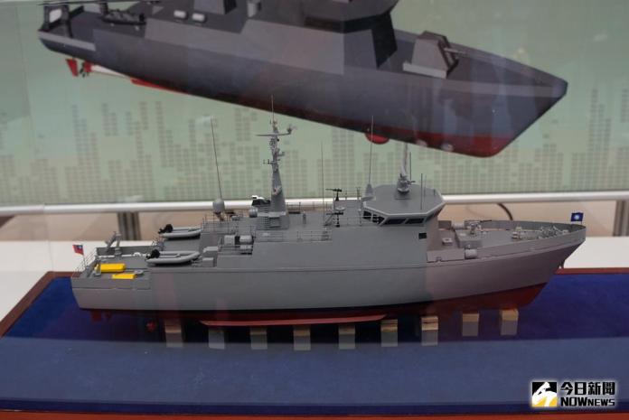 ▲2017台北國防展中，展出慶富造船為海軍打造的獵雷艦模型。（圖／記者呂烱昌攝 ）