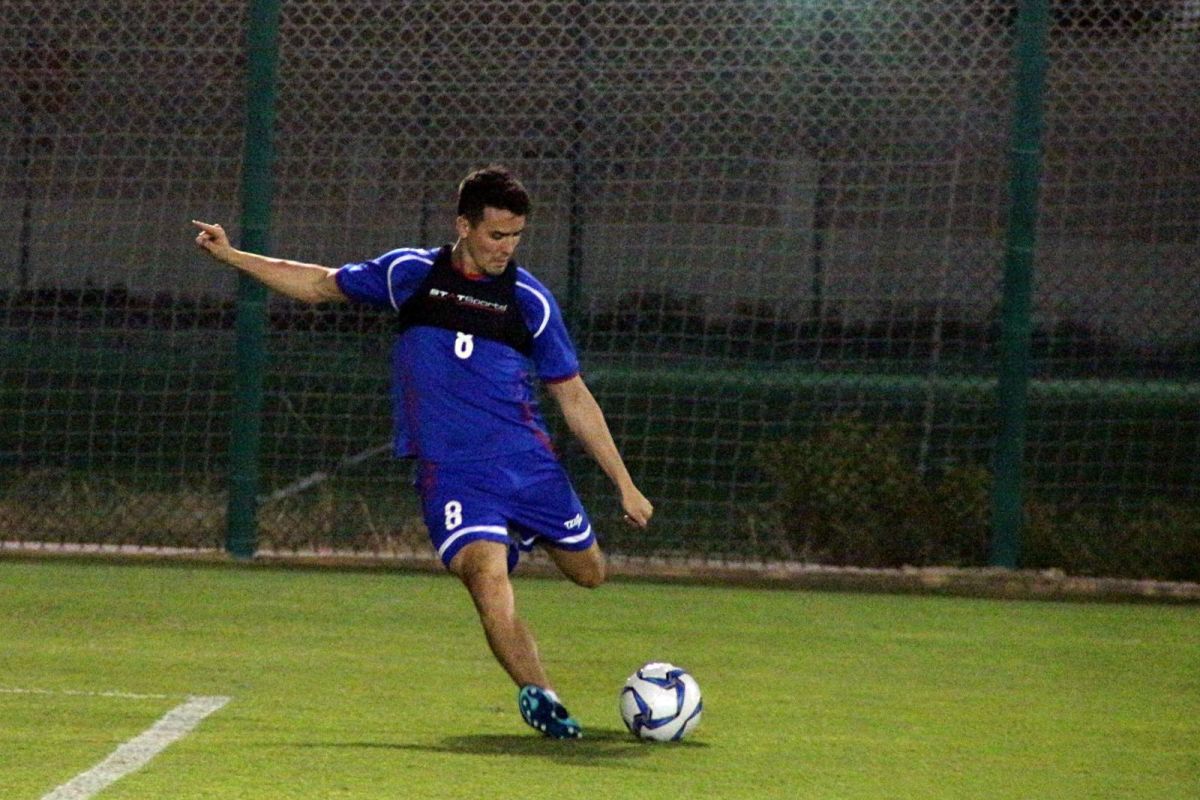 ▲中華男足新成員周定洋加入練球。（圖／中華足球協會提供）