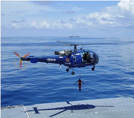 ▲印度海軍的獵豹（Chetak）直升機已服役超過40年。（圖／印度海軍）