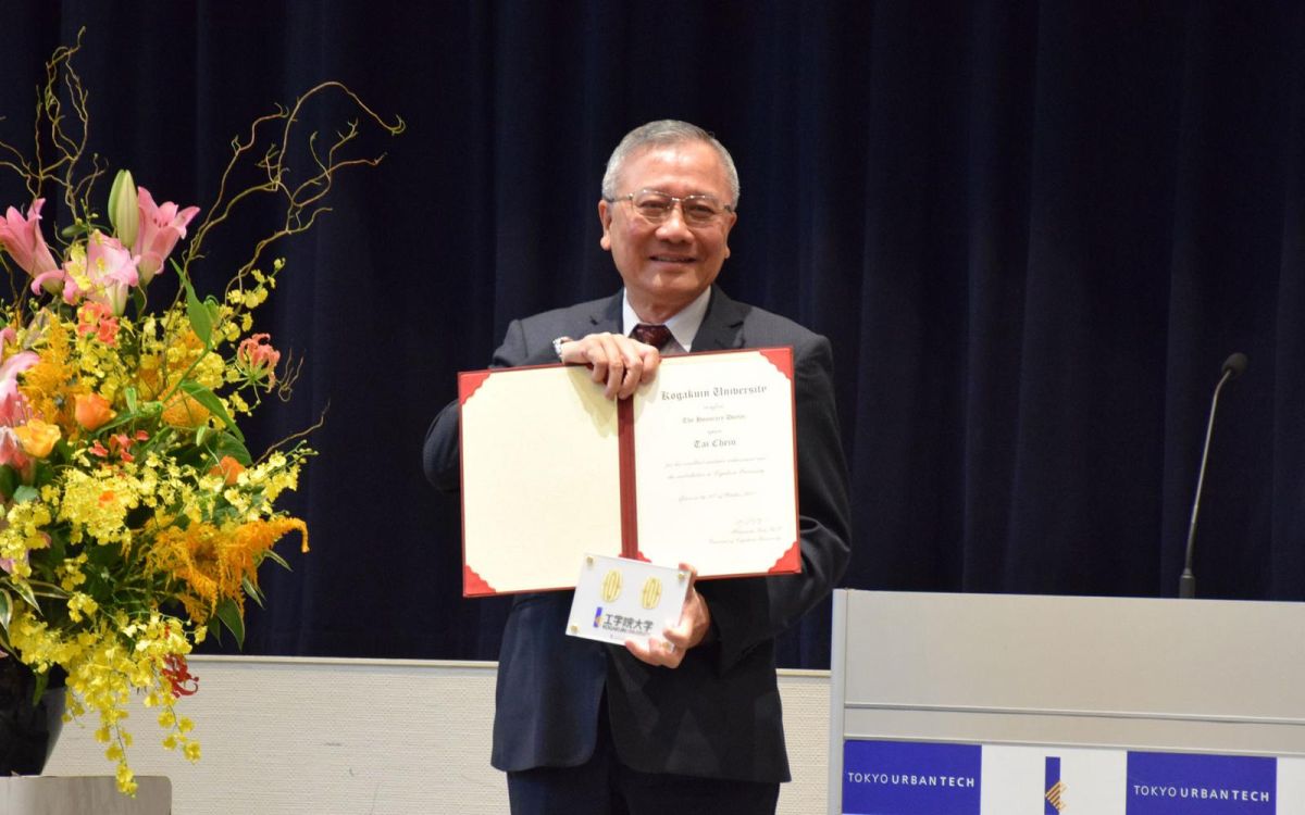 ▲南臺科大校長戴謙日前獲頒日本工學院大學榮譽博士學位。（圖／南臺科大提供）