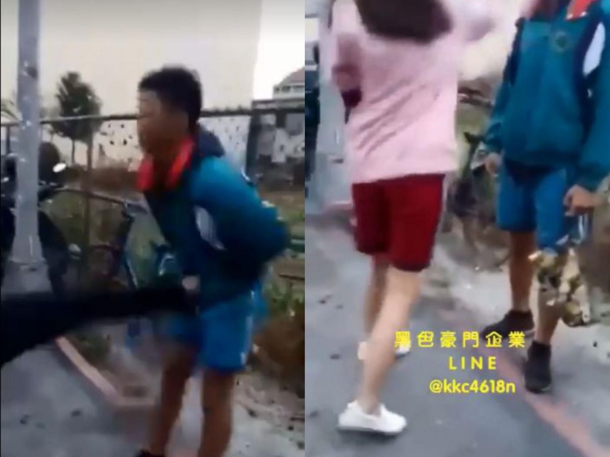 ▲買早餐偷看女同學幾眼，國中男學生遭飛踢、呼巴掌。（圖／翻攝自臉書）