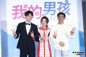 ▲ 張軒睿、林心如、李李仁出席「我的男孩」首映記者會。（圖／記者陳明安攝，2017.12.20）