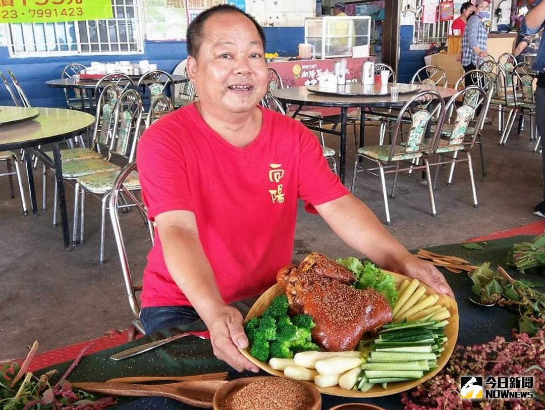 ▲紅藜豬腳成為吳家輪新的招牌菜，不但為店家帶來另類商機，也帶動地方觀光。（圖／記者陳宗傑翻攝,2017.12.12）