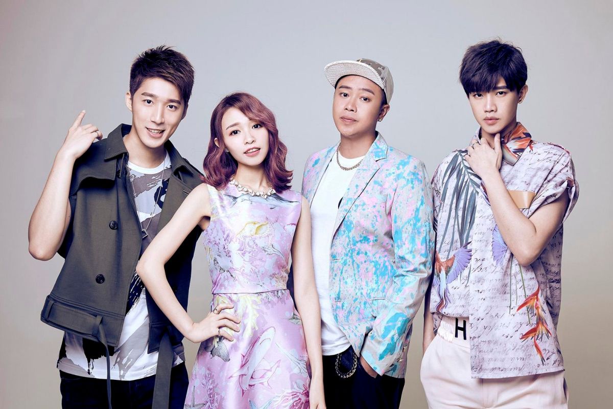 ▲南拳媽媽添新成員。（左起）曹景豪、陳羽緁、彈頭、洪言翔.。（圖／日光橘子/種子，2017.12.11）