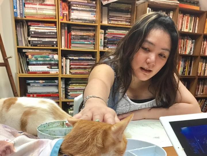 ▲凌葳威現在洗盡鉛華教畫畫。（圖／翻攝凌葳威臉書，2018.01.29）