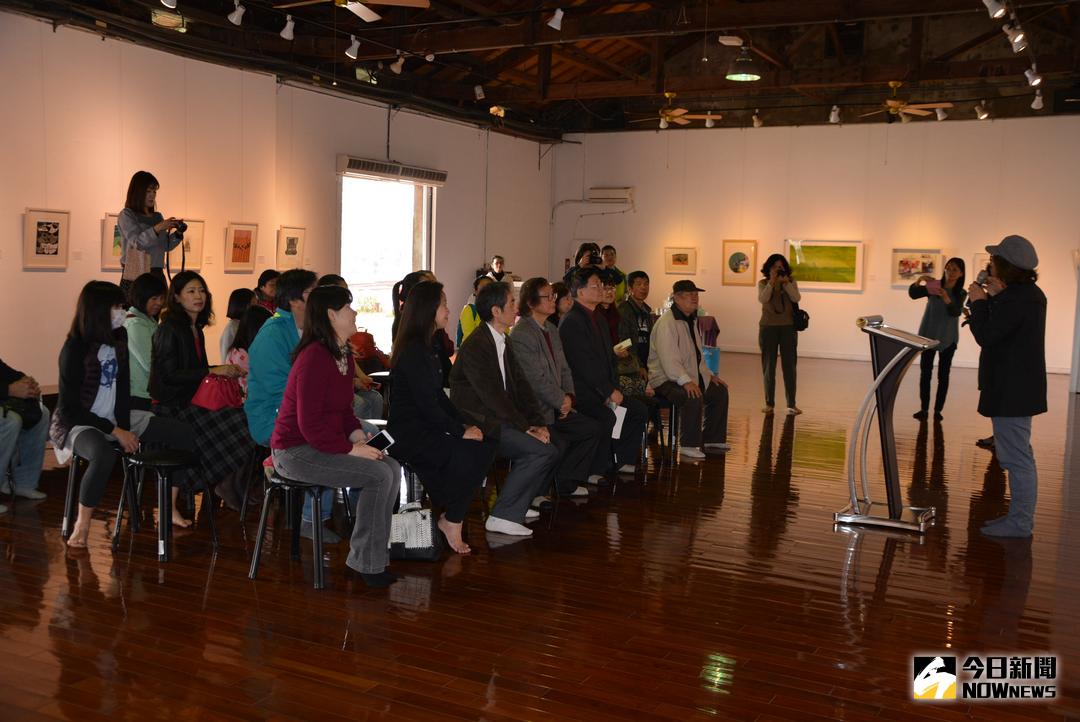 ▲嘉義鐵道藝術村，辦理匯流台美版畫交流展開幕式。（圖／記者郭政隆攝）