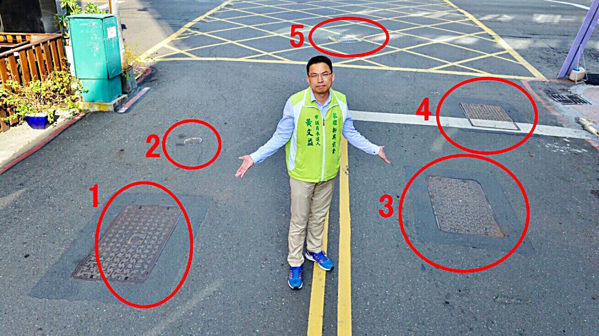 ▲黃文益表示，人孔蓋減量的問題，國外先進城市做得到，高雄市沒有理由做不到。（圖／記者郭俊暉翻攝）