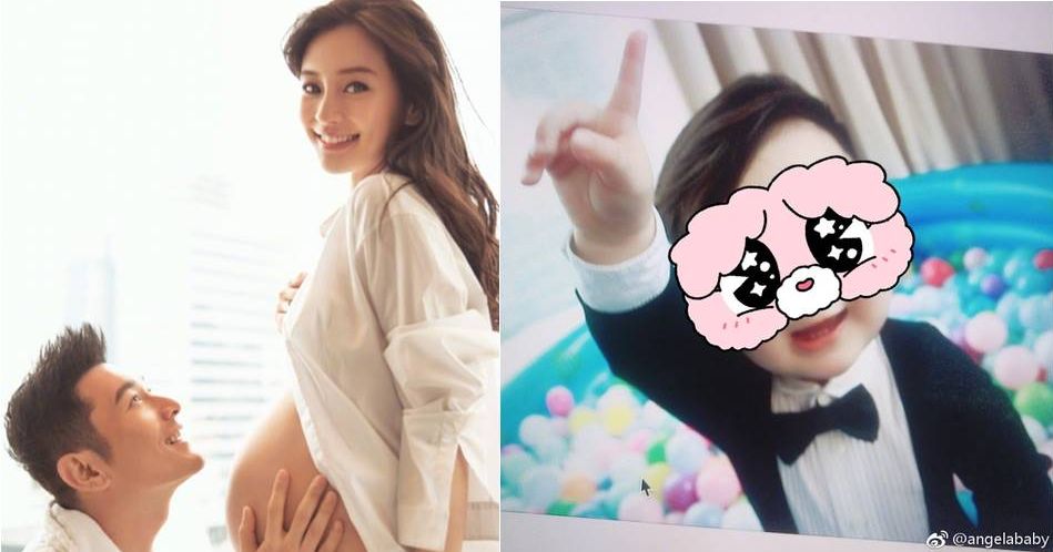 ▲「小海綿」（右）離開媽咪Angelababy的肚子已經一年囉。（圖／翻攝Angelababy微博，2018.01.18）