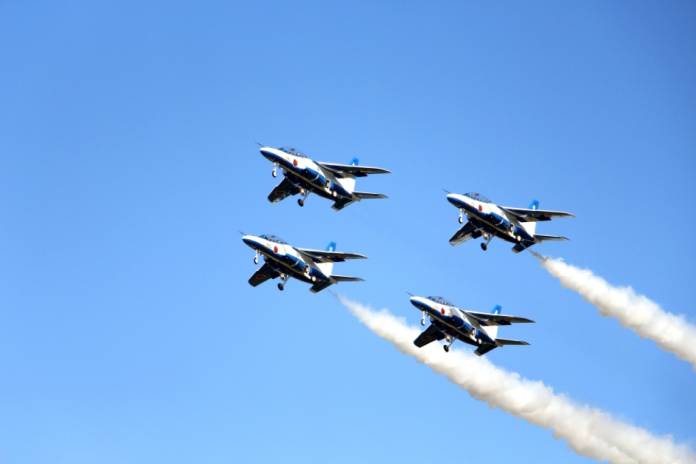 ▲日本航空自衛隊最知名的飛行表演隊「藍色衝擊」（圖／陳怡秀提供／想想論壇）