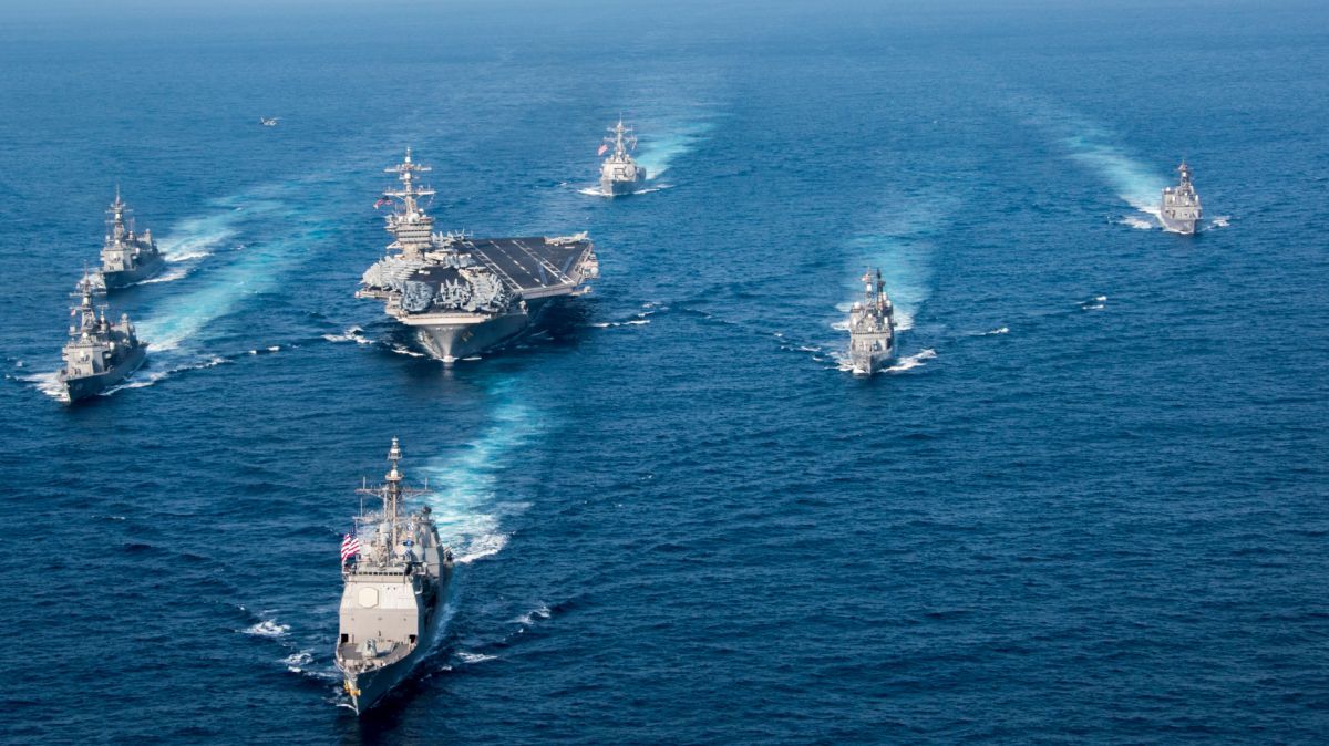 ▲美軍卡爾文森號航艦打擊群。（圖／達志影像／美聯社）