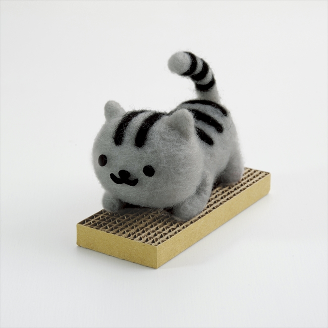第二期的灰虎斑與貓抓板實體照。（圖／翻攝自deagostini.jp）