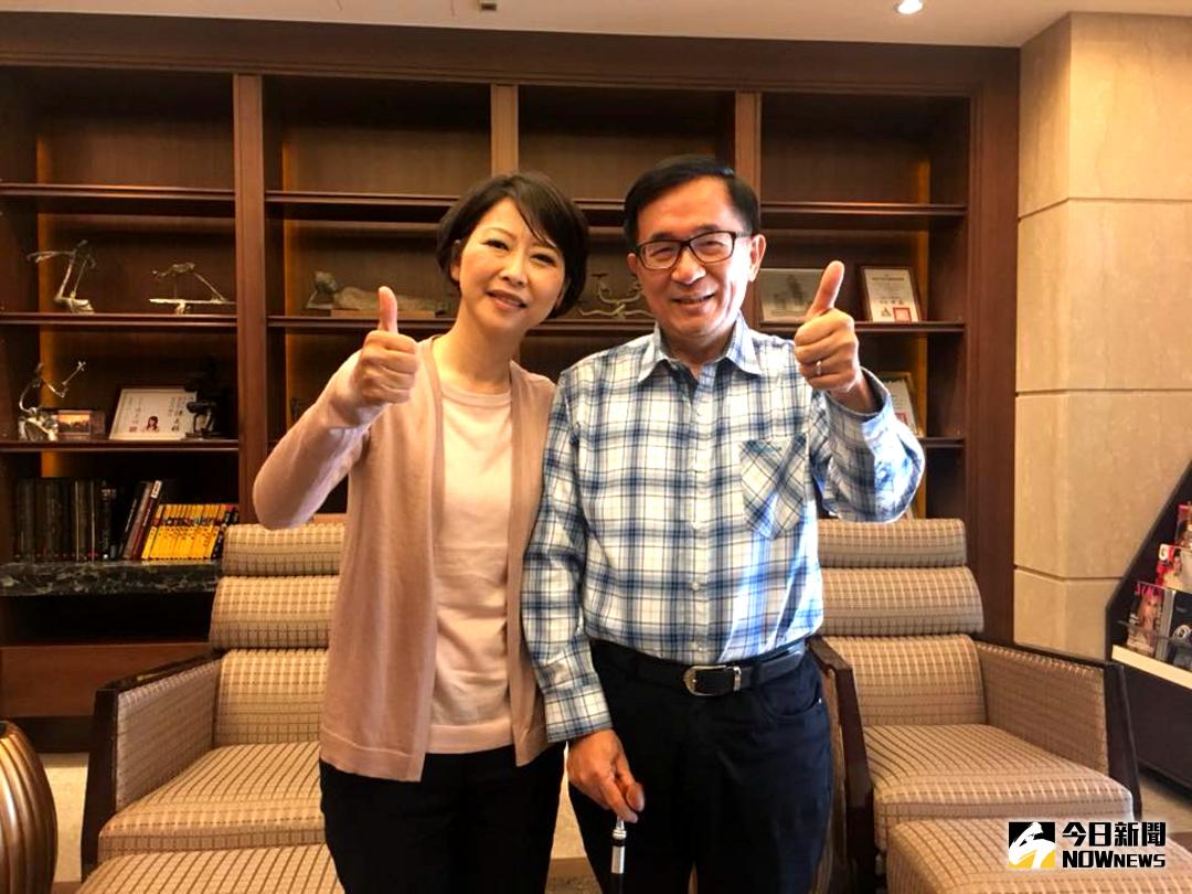 ▲立委陳亭妃在除夕低調前往高雄探望前總統陳水扁。阿扁告訴她要加油，並祝福她順利贏得民進黨台南市長初選。（圖／立法委員陳亭妃辦公室提供）
