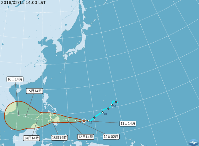 ▲注意！今年第2號颱風「三巴」生成，對台無影響。（圖／翻攝自中央氣象局）