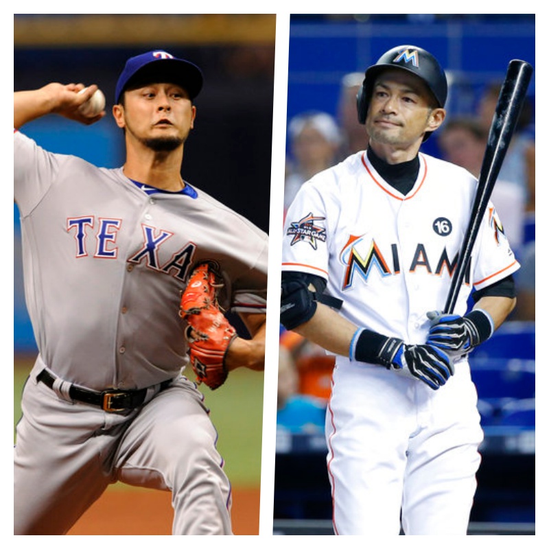 達比修有（左）、鈴木一朗（右）有望同隊（圖／美聯社／達志影像）