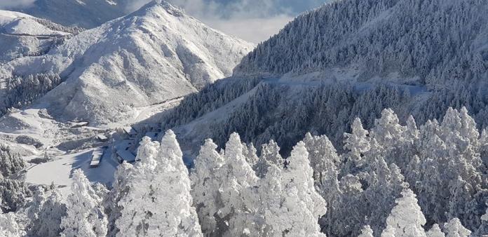 合歡山藍天映襯絕美雪景　網友驚呼：好像在歐洲
