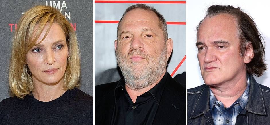 ▲鄔瑪舒嫚揭露對淫監（中）的嫌惡和對昆汀（右）的不滿。（合成圖，2018.02.04）