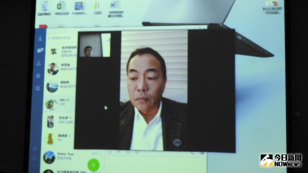 ▲民進黨立委黃偉哲捲入詐欺疑雲，億豐富國際有限公司總經理葉啟中隔海召開記者會，控訴黃偉哲對詐騙案知情。（圖／記者戴祺修攝,2018.03.01）