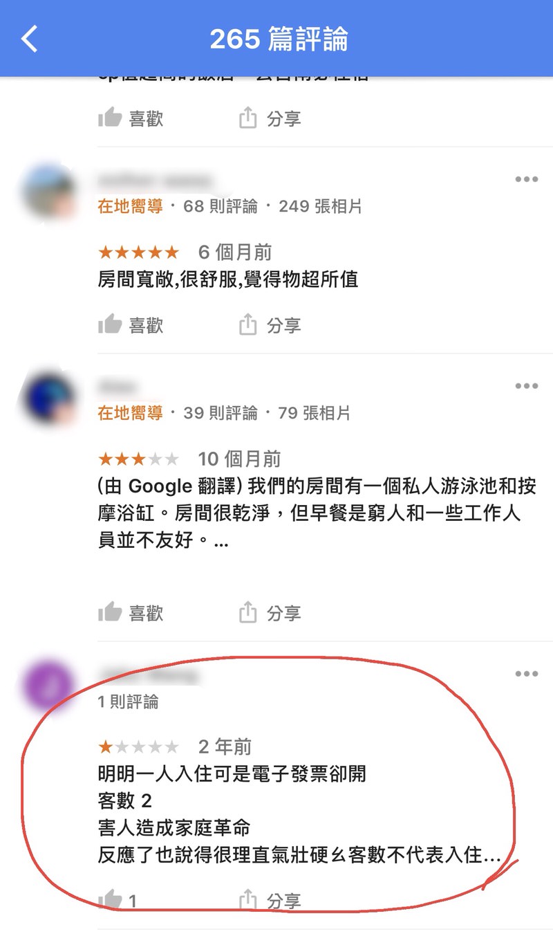 ▲ 1 人入住發票卻開「客數 2 」，害他鬧家庭革命。（圖／取自dcard）