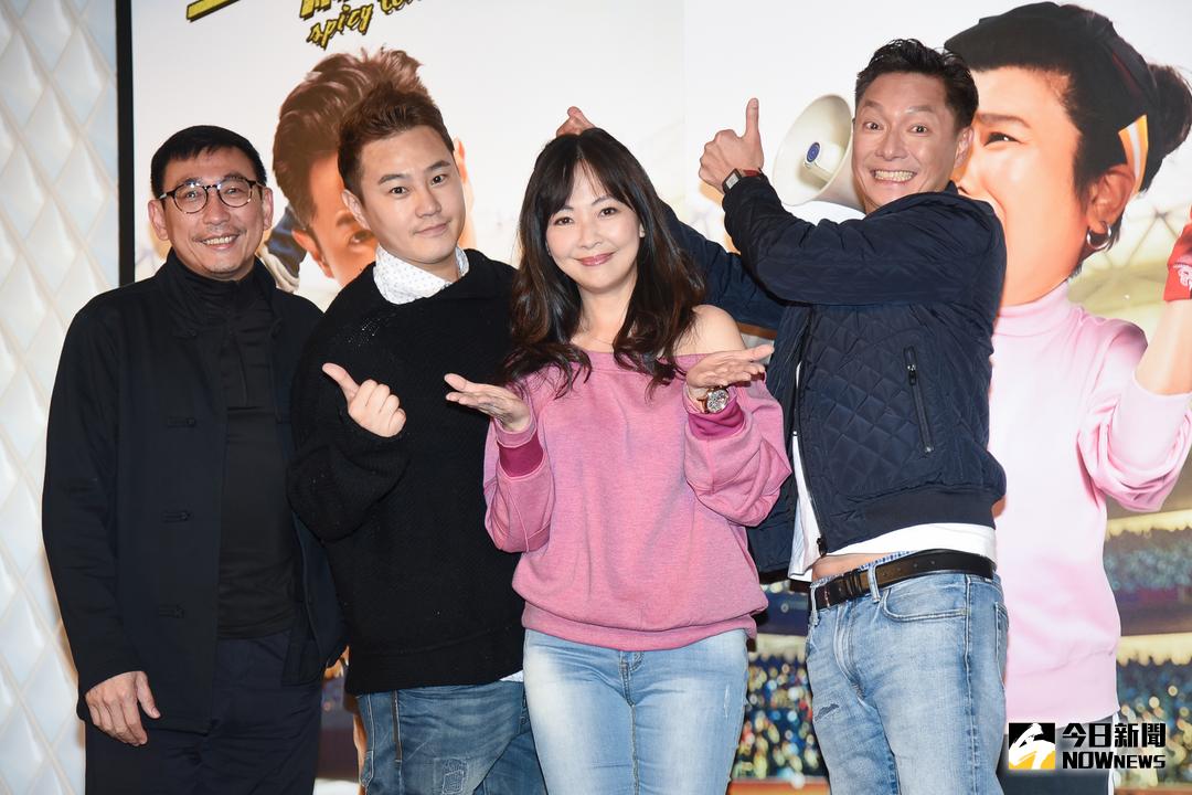 ▲  電影《王牌教師麻辣出擊》演員宋少卿（左起）、綠茶、郭昱晴、謝祖武。（圖／記者陳明安攝，2018.03.06）