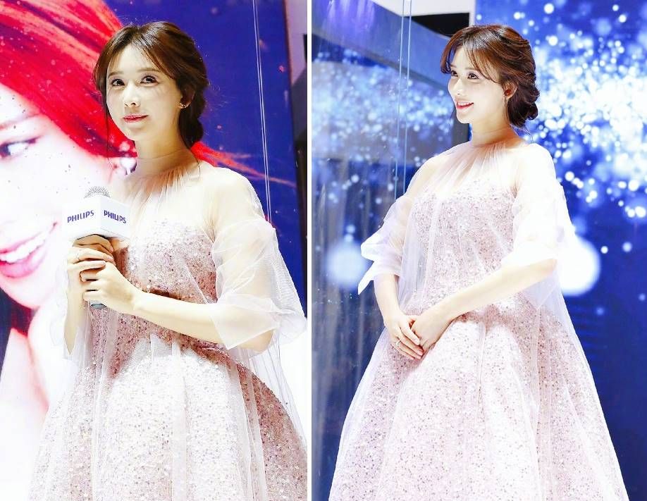 ▲林志玲手臂和身形真的圓潤了許多。（圖／翻攝林志玲微博，2018.03.10）