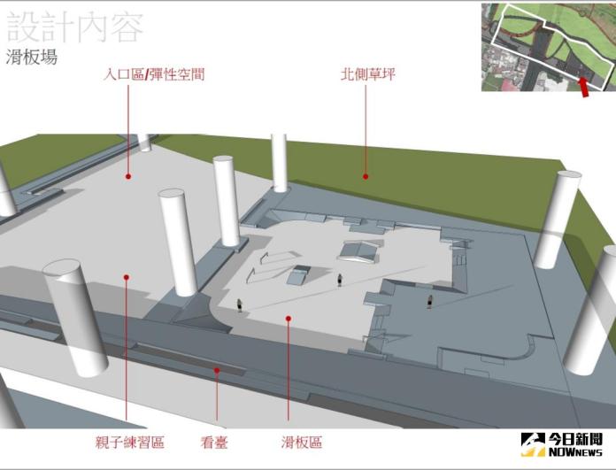 ▲竹市府將在新竹左岸打造首座專業規格滑板公園。（圖／新竹市政府提供）