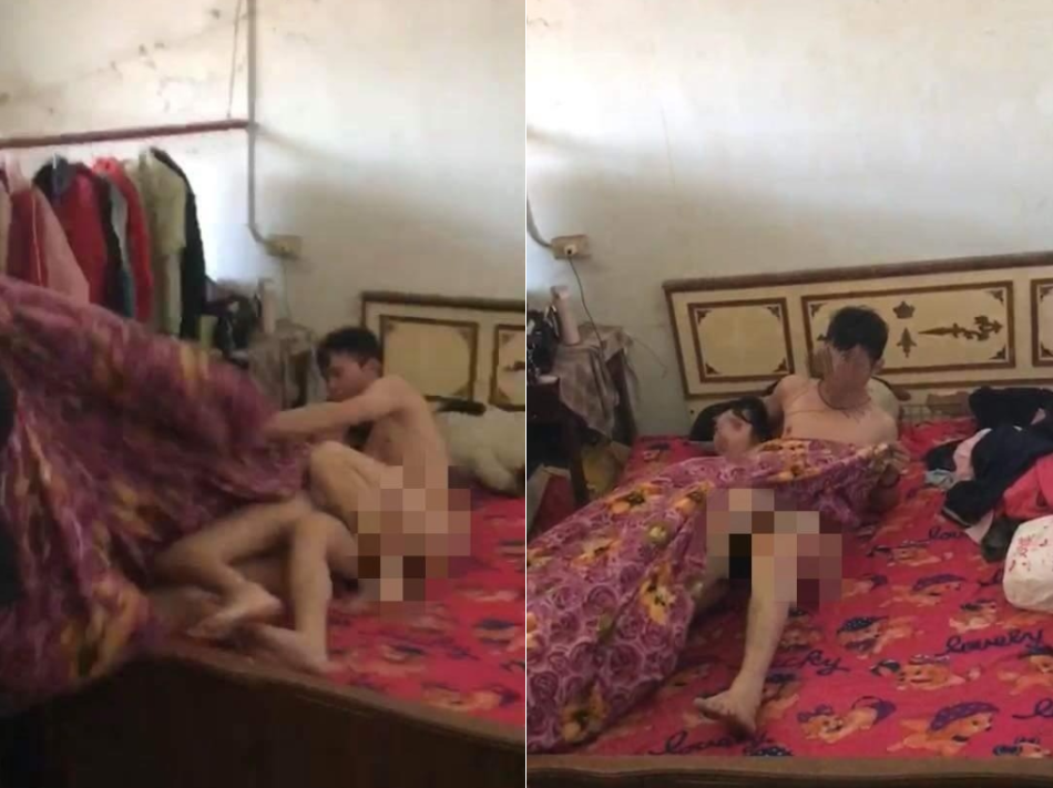 ▲人妻赤裸遭捉姦在床，照片亮點讓網友全歪樓。（圖／翻攝自爆怨公社）