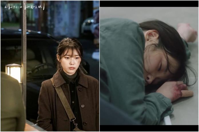 ▲IU新戲中工作到昏倒，臉跟手都是瘀青。（圖／翻攝tvN YouTube、CHOCO TV提供 , 2018.3.20）