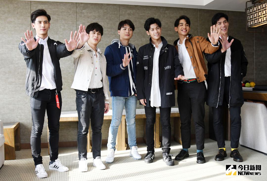 ▲泰國BL劇《一年生2》六位小鮮肉來台宣傳，並將於明（25）日舉辦粉絲見面會。（圖／記者林調遜攝，2018.3.24）