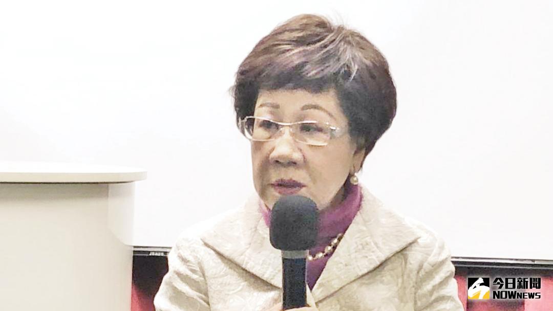 ▲前副總統呂秀蓮19日表示，若民進黨中央像徵召前台北縣長蘇貞昌一樣請她，她保證台北市長能選第一。（資料照／記者江昱逵攝）