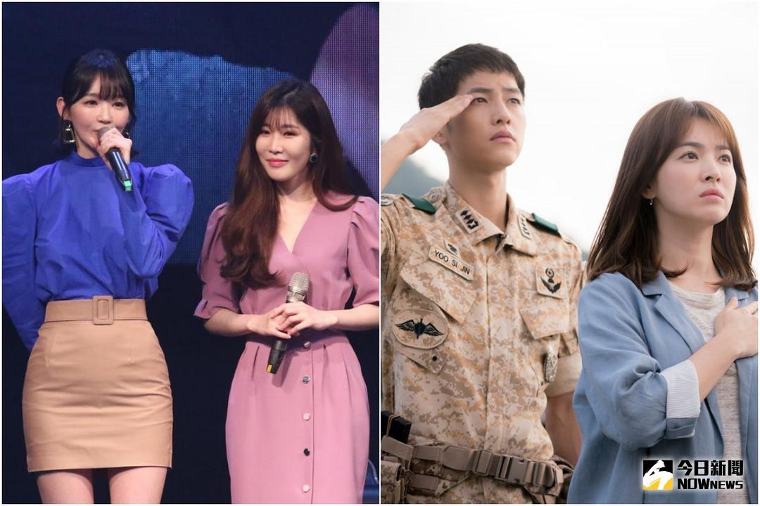 ▲Davichi（左）因為演唱《太陽的後裔》插曲爆紅。（圖／記者林柏年攝、資料照 , 2018.4.1）