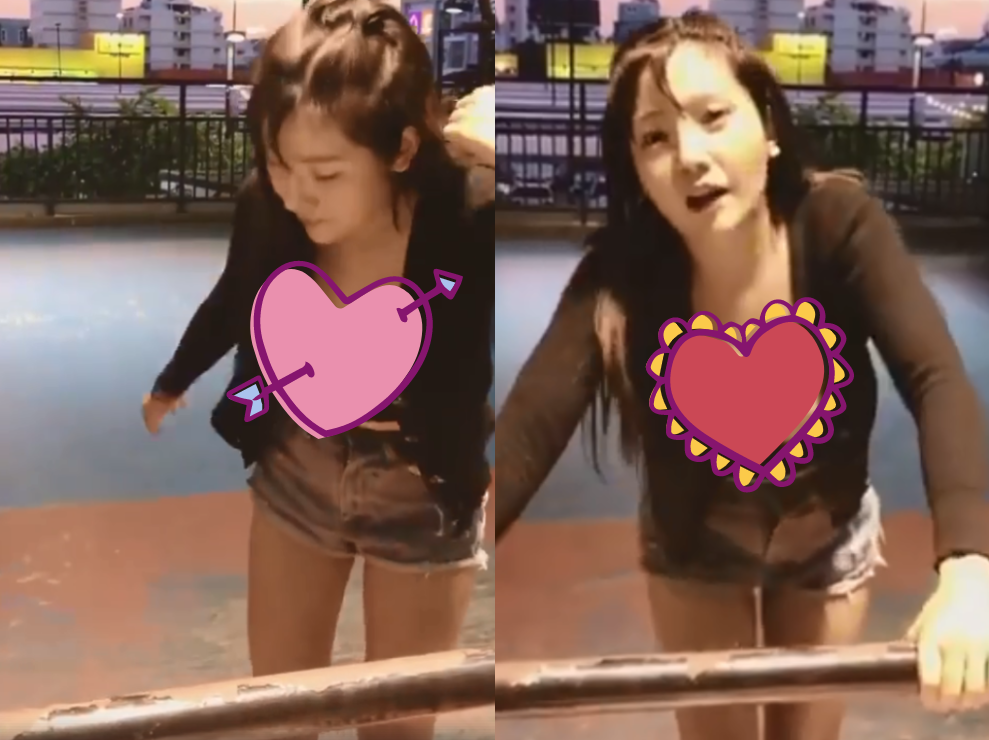 ▲泰國知名模特兒 Ailada Sukkasame 溜直排輪重心不穩，身上「胸器」晃個不停。（圖／翻攝自 JKF 紅燈區 2.0）