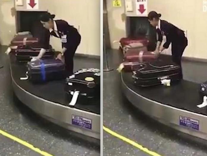 ▲日本機場工作人員溫柔對待行李的方式，讓英國網友大呼羨慕。（圖／翻攝自 Youtube , 2018.4.4）