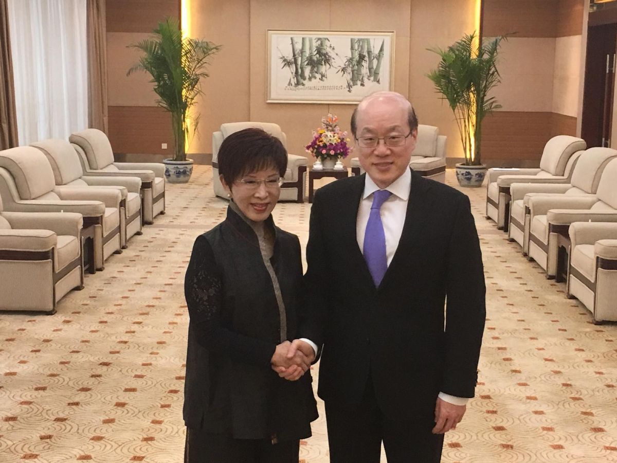 ▲中國國民黨前主席、中華青雁和平教育基金會董事長洪秀柱，4日與國台辦主任劉結一會談。（圖／洪秀柱辦公室提供）