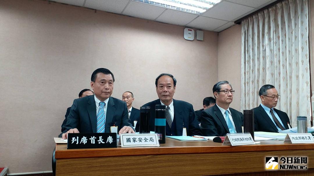 ▲國安局長彭勝竹（左一）16日赴立法院，針對「國家情報工作暨國家安全局業務」報告並備質詢。（圖／邱明玉攝 , 2018.4.16）