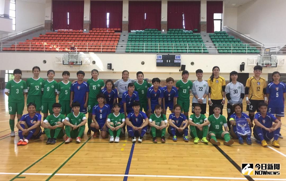 ▲中華五人制女足\\(藍衣\\)與澳門進行友誼賽。（圖／足協提供）