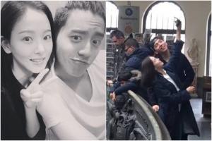 ▲王大陸（左圖右）與韓星姜漢娜同遊義大利被抓包。（圖／會火微博、姜漢娜IG , 2018.4.18）