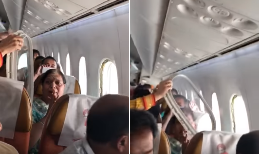 ▲悚！印度客機高空中突「脫窗」，乘客崩潰嚇哭。（圖／翻攝自YouTube）