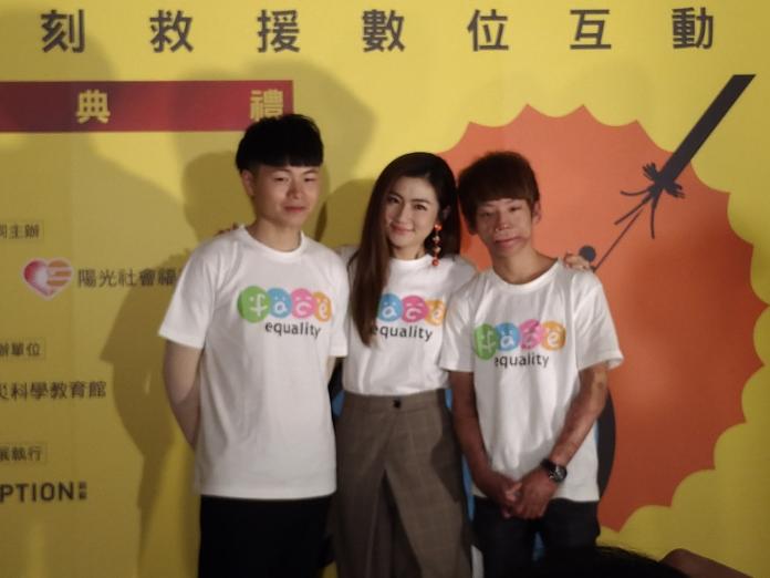 ▲Selina出席陽光基金會活動，宣傳正確的避難方式。（圖／記者蔡文鈴拍攝, 2018.04.30）