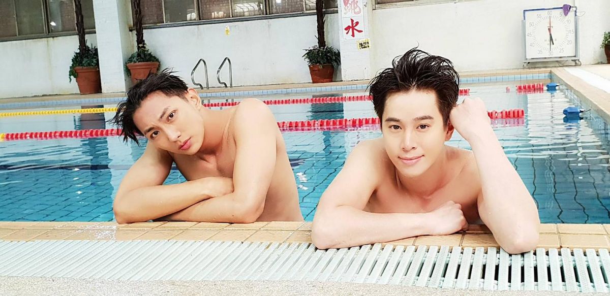 ▲明杰、吳東諺在劇中秀泳技。（圖／民視提供，2018.05.02）