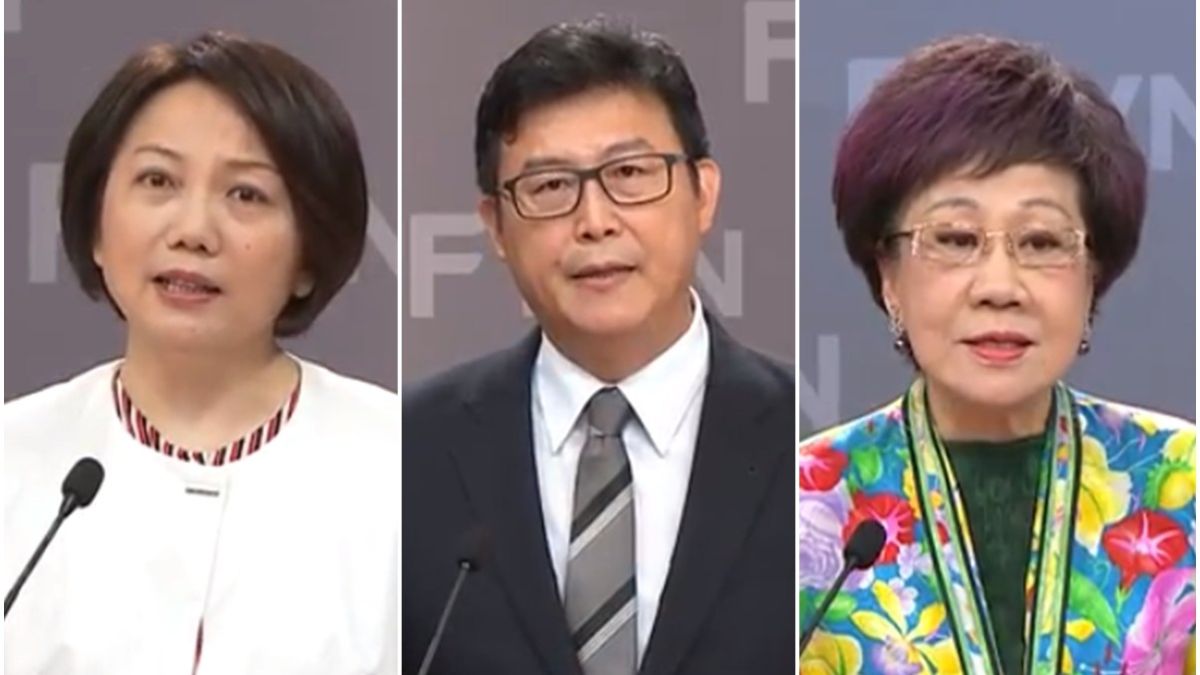 ▲民進黨台北市長擬參選人呂秀蓮、姚文智，和社民黨范雲4日出席民視電視辯論會。（圖／NOWnews翻攝合成 , 2018.05.04 ）