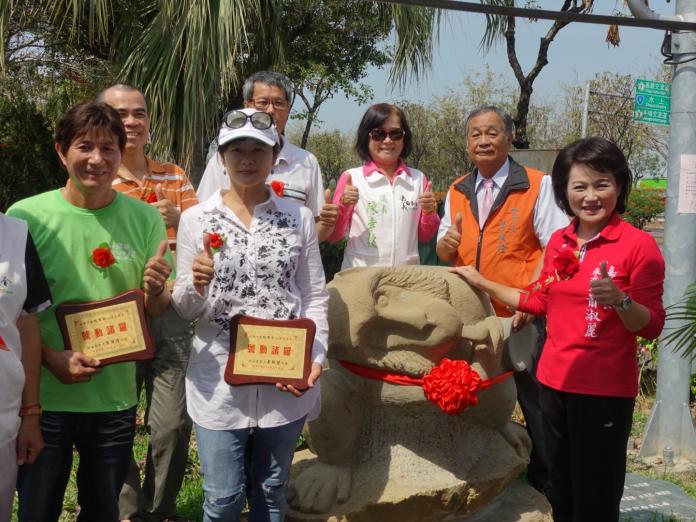 ▲「號動諸羅」石猴雕像正式加入保福里。（圖／林詠淑提供）