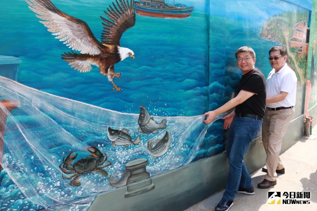 ▲台電梧棲服務所外牆3D彩繪，相當逼真生動。（圖／蔡其昌服務處提供 , 2018.5.6\\)